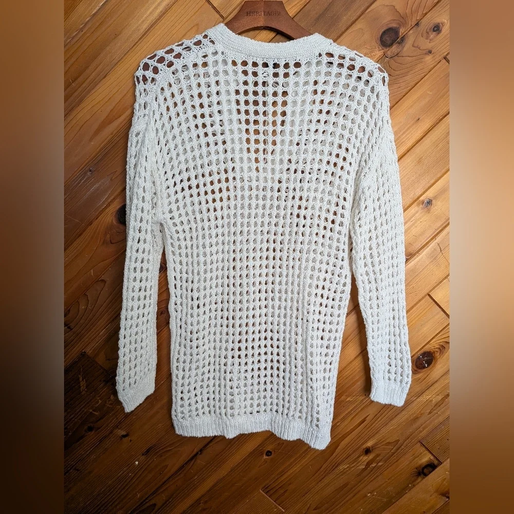 James Perse Open-Knit V-Neck Sweater Size 0 - Picture 4 of 4